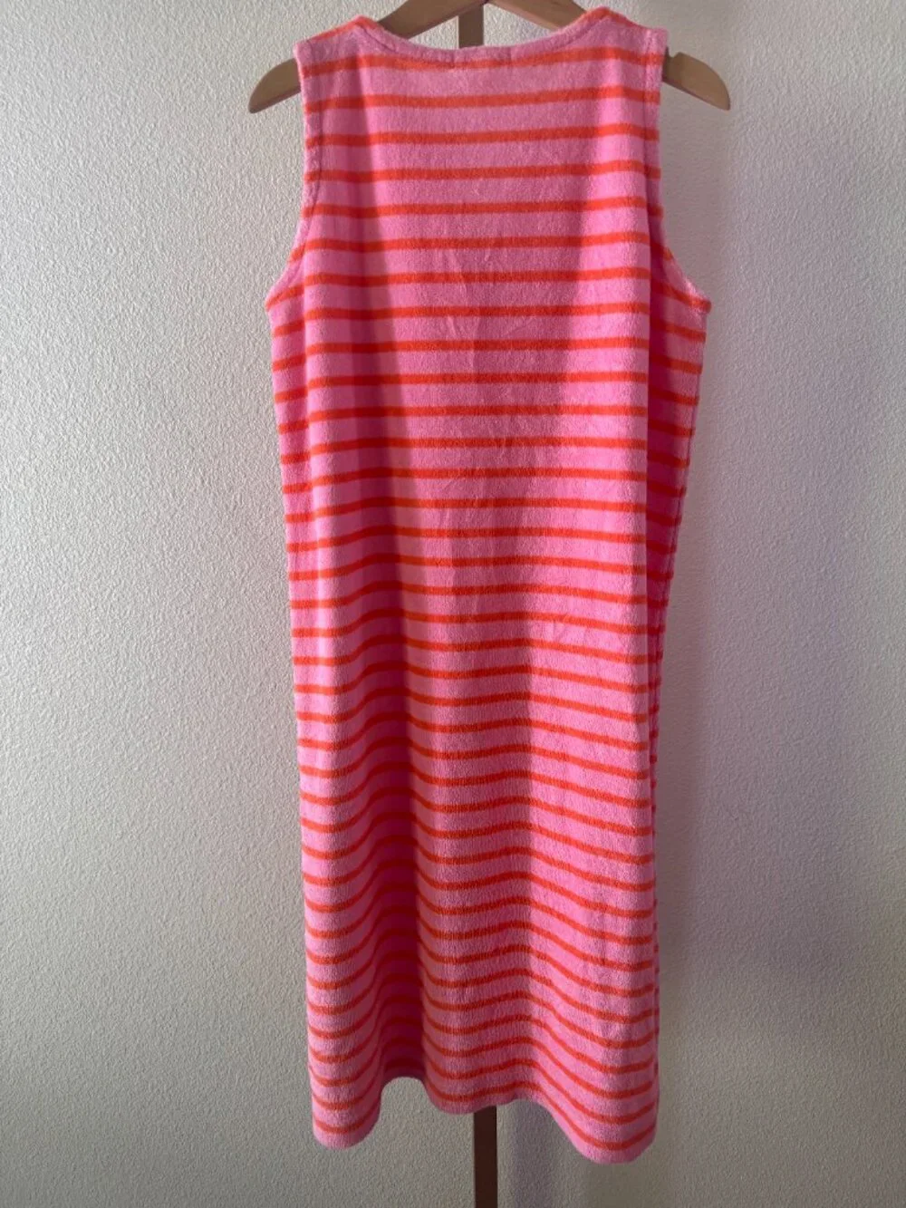 J.Crew Girls Terry Maxi Dress UPF 50 Pink Stripe Size 8
